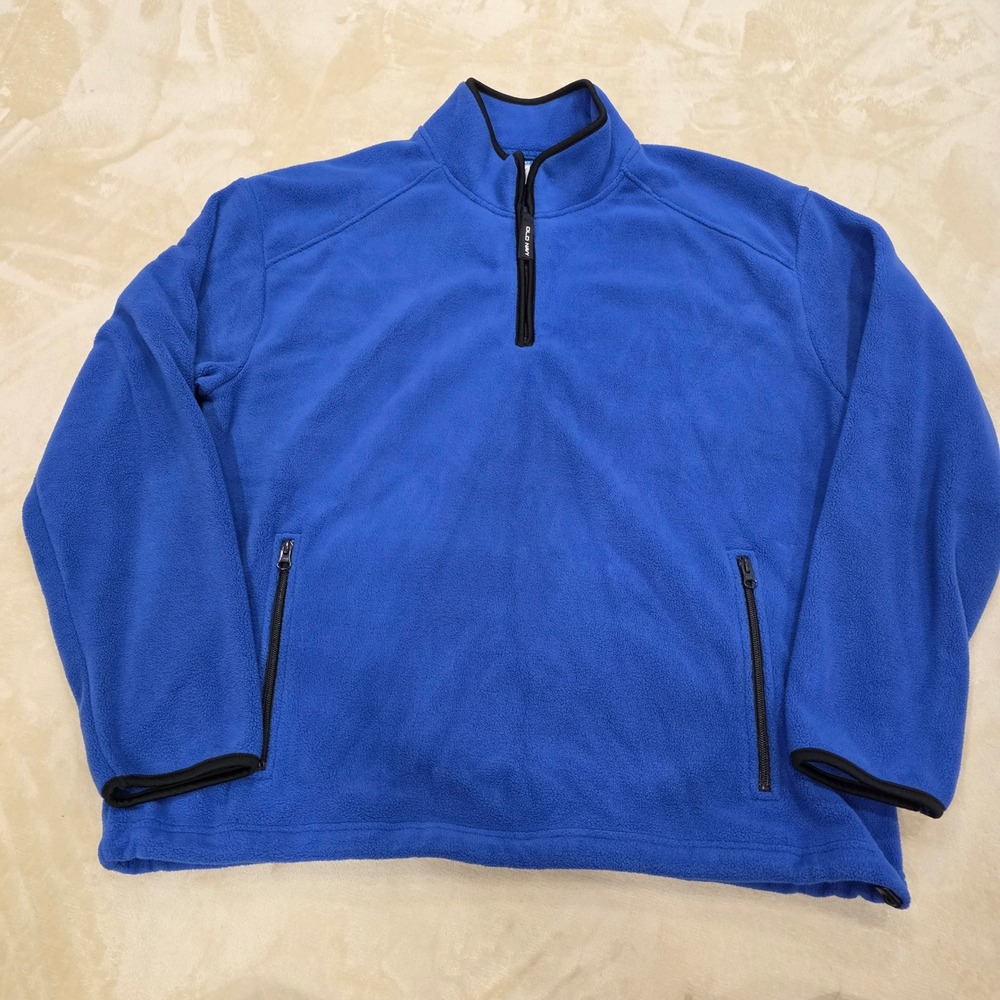 Old Navy 1994 Reissue Men's Large Blue Performance Fleece Half Zip Pullover EUC